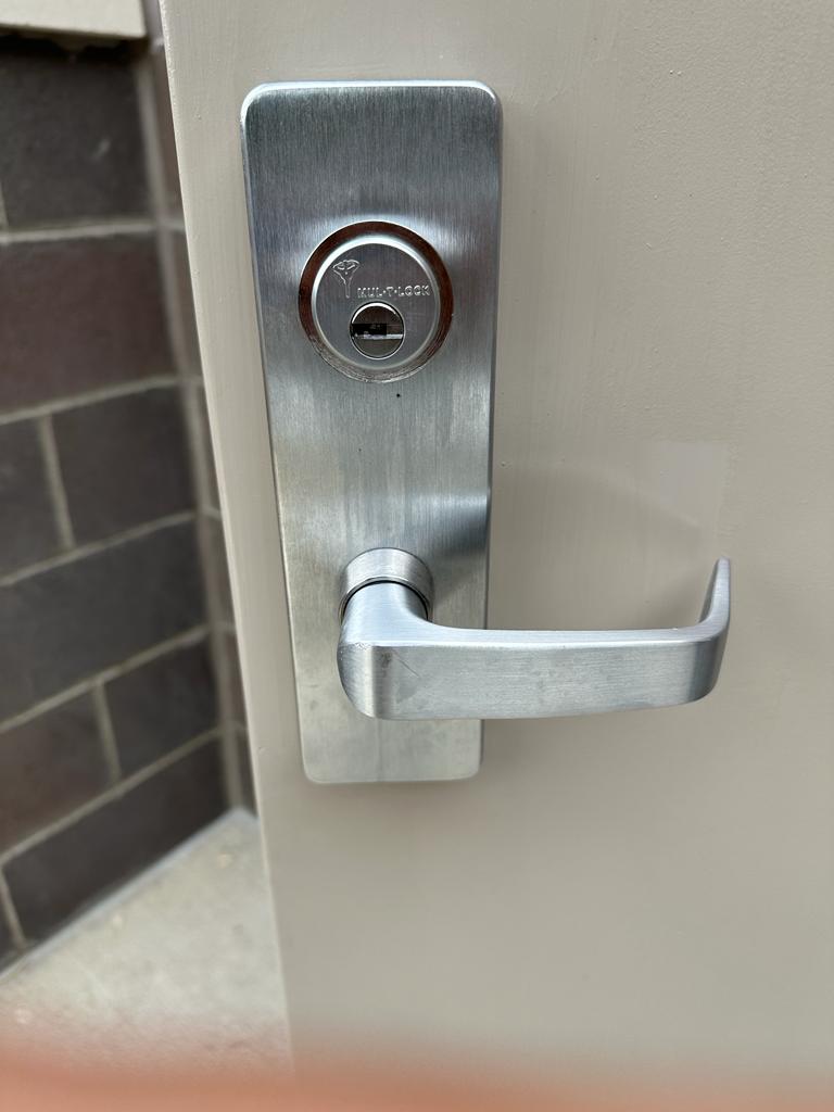 Commercial lock installed and exit devices by Advanced lock and key